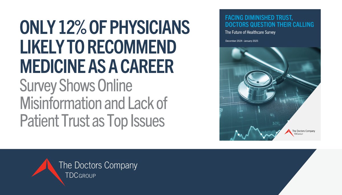 DadeCountyMed.Assoc. (@dadecountymed) on Twitter photo A new survey of physicians by <a href="/doctorscompany/">The Doctors Company</a> confirms a concern: Few would recommend a career in medicine. The survey points to mounting challenges that are eroding professional satisfaction and prompting many clinicians to reevaluate their futures: shorturl.at/bO6OI A new survey of physicians by <a href="/doctorscompany/">The Doctors Company</a> confirms a concern: Few would recommend a career in medicine. The survey points to mounting challenges that are eroding professional satisfaction and prompting many clinicians to reevaluate their futures: shorturl.at/bO6OI