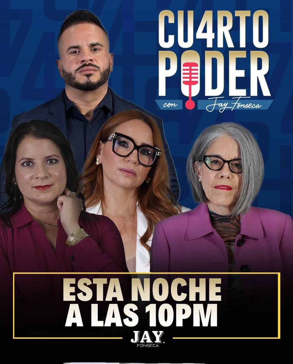 Jay Fonseca (@jayfonsecapr) on Twitter photo 📺HOY 10 PM por @wapatv -Tienen que ver el vídeo de presuntos abusos a trabajadores migrantes. ¿Asesinatos en la cárcel? Siguen las muertes en la prisión cogimos al legislador y el premio a su familia.
Sintoniza @cuartopoderpr esta noche con <a href="/LizArelisCruz/">Liz Arelis Cruz Maisonave - Periodista</a> , <a href="/Barbarajosefina/">Bárbara J. Figueroa</a> y 📺HOY 10 PM por @wapatv -Tienen que ver el vídeo de presuntos abusos a trabajadores migrantes. ¿Asesinatos en la cárcel? Siguen las muertes en la prisión cogimos al legislador y el premio a su familia.
Sintoniza @cuartopoderpr esta noche con <a href="/LizArelisCruz/">Liz Arelis Cruz Maisonave - Periodista</a> , <a href="/Barbarajosefina/">Bárbara J. Figueroa</a> y