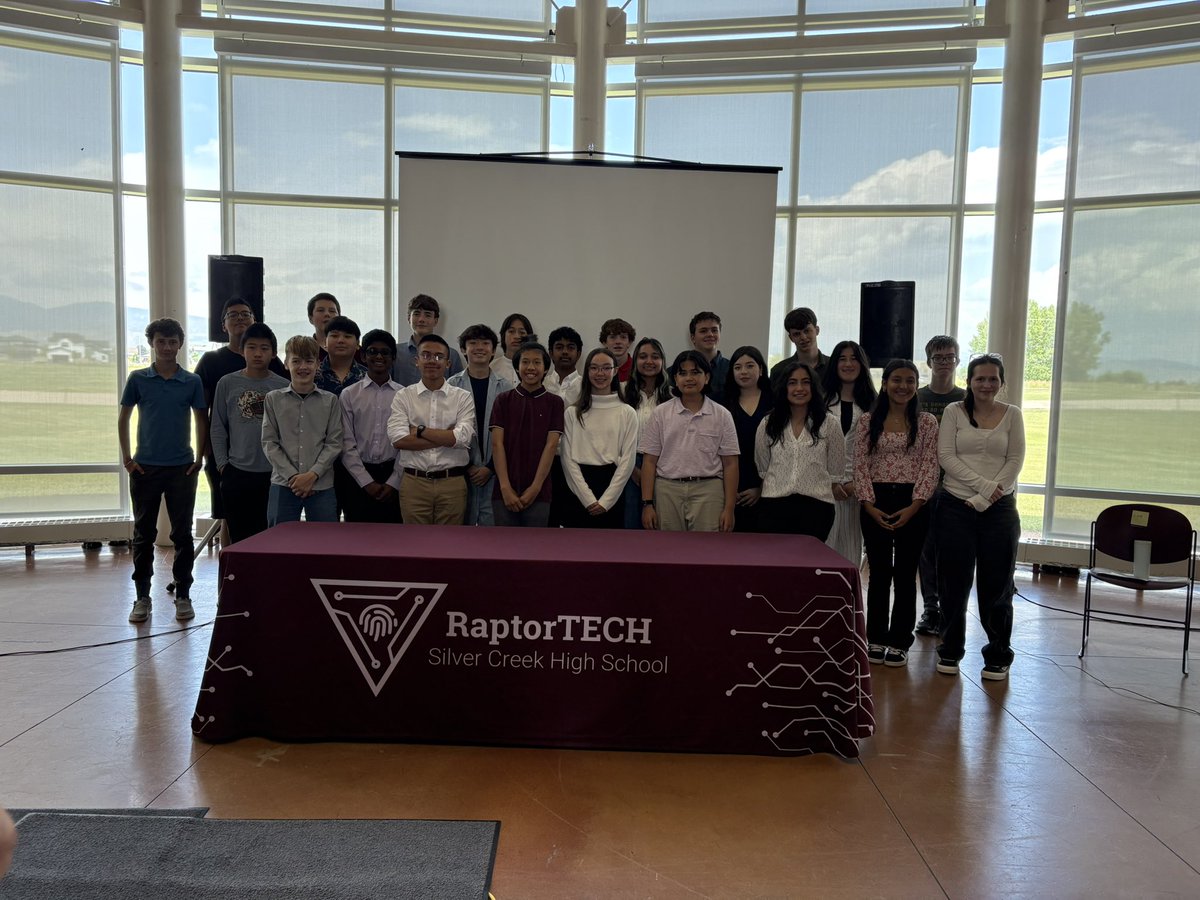 Induction Day - It’s official! Welcome RaptorTECH 2029 to the RaptorTECH family. 27 students taking advantage of the no cost AGS cybersecurity specialist <a href="/aimscc/">Aims Community College</a>! <a href="/SilverCreek_HS/">Silver Creek High School</a> <a href="/SVVSD/">St. Vrain Valley Schools</a> @SVVSDdeputy <a href="/BShafferCO/">Brandon Shaffer</a> <a href="/LouiseMarch7/">Louise March</a> <a href="/BuchlerStVrain/">Matt Buchler</a> <a href="/SuptEmeritus/">Don Haddad</a> <a href="/SCEdFoundation/">Silver Creek Education Foundation</a>