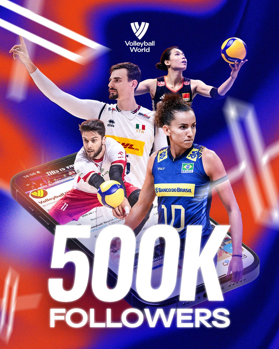 volleyballworld's tweet image. Half a million volleyball fans together! 🌍❤
Thank you for being part of this amazing journey!
🏐 #Volleyball #500K