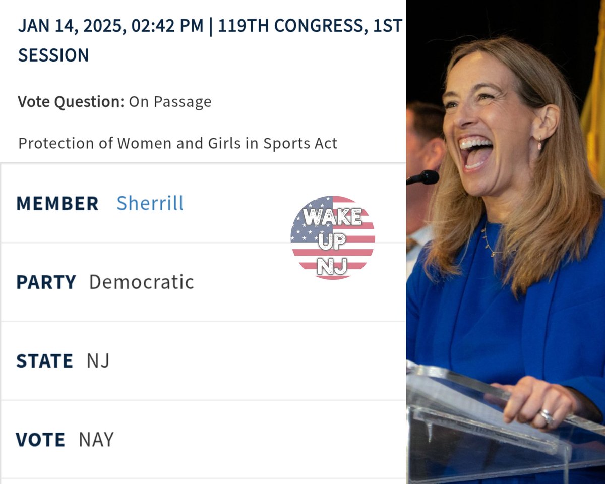 Remember that time Mikie Sherrill voted NO to protecting Women in Sports from males playing against them

Never forget, share with others, and vote accordingly NJ
clerk.house.gov/Votes/202512?B…