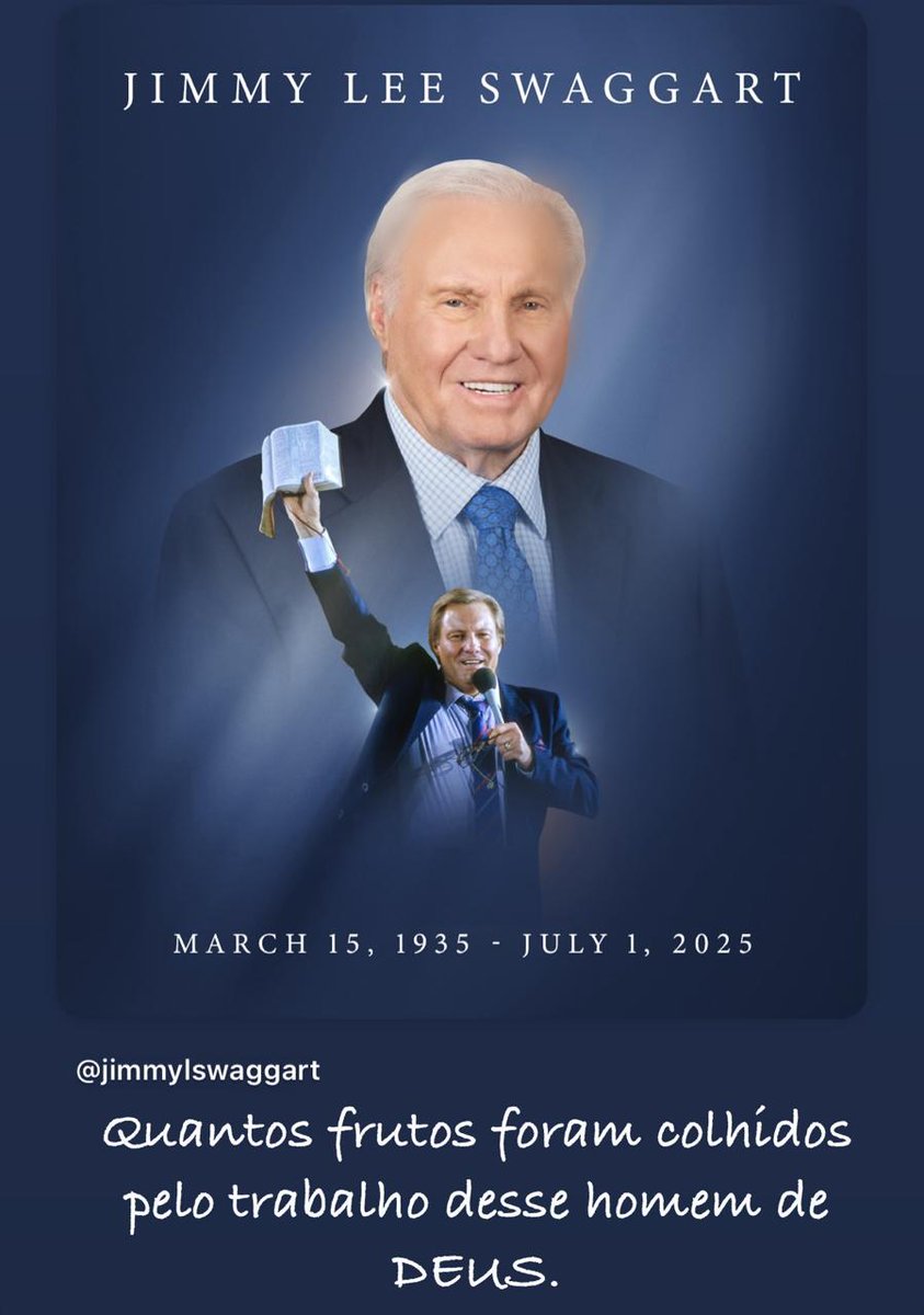 Hoje, 01/07/2025 meu querido Pr Jimmy Swaggart partiu com 90 anos e deixou um legado de fé e amor profundo a Palavra de Deus: a Bíblia.
