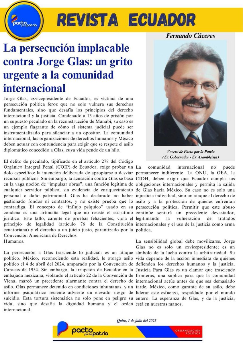 Pacto Por La Patria (@pactoxlapatria) on Twitter photo 💧#RevistaEcuador || 🇪🇨
Espacio digital de análisis y opinión sobre política, economía, sociedad y cultura de nuestro país.
📚Lee, reflexiona y actúa. Súmate a la conversación por un #EcuadorMejor 🙋♂️
Tenemos un #PactoPorLaPatria 🤝
▶️ <a href="/PactoxlaPatria/">Pacto Por La Patria</a>
#PP 💧#RevistaEcuador || 🇪🇨
Espacio digital de análisis y opinión sobre política, economía, sociedad y cultura de nuestro país.
📚Lee, reflexiona y actúa. Súmate a la conversación por un #EcuadorMejor 🙋♂️
Tenemos un #PactoPorLaPatria 🤝
▶️ <a href="/PactoxlaPatria/">Pacto Por La Patria</a>
#PP