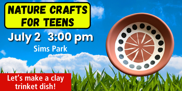 EuclidLibrary's tweet image. Hey, teens, want to feel at one with nature, all while creating something new?
Join us at Kenneth J. Sims Park TOMORROW, July 2 at 3:00 pm for a nature related craft. We'll create clay trinket dishes. All materials will be provided. For teens.
#OurEuclid #clay #naturecraft