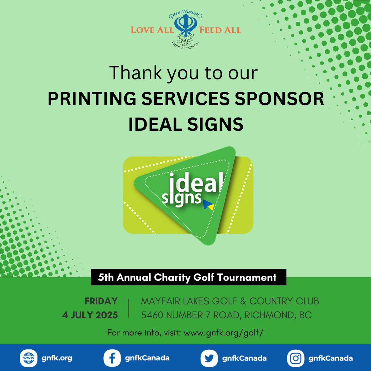 We offer deep thanks to our Printing Services sponsor Ideal Signs for our 5th Annual Charity Golf Tournament. Your commitment to making a difference in the Downtown Eastside is truly valued and appreciated! 🙏 💙