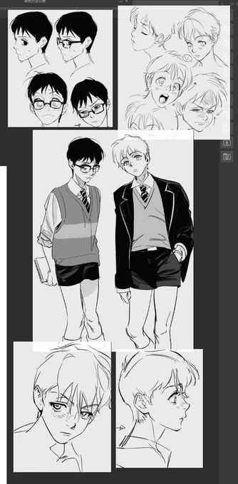 之前想画gramon漫画时候做的人设,之后不知道有没有机会画完了干脆发一下🚶 