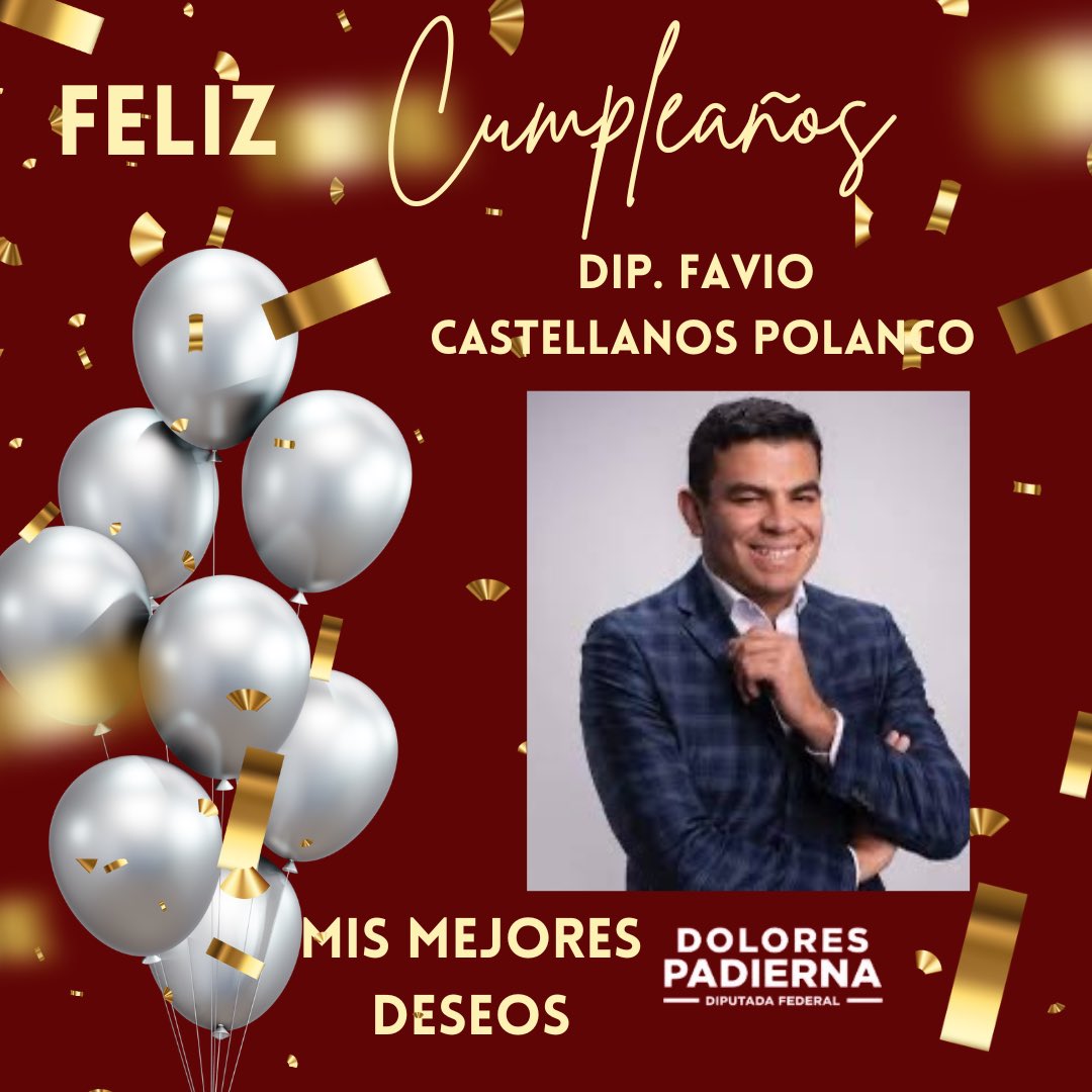 Mis mejores deseos al estimado compañero diputado, Favio Castellanos, <a href="/FavioCP/">Favio Castellanos</a>, con motivo de su cumpleaños.
¡Muchas Felicidades! 🎊🎉