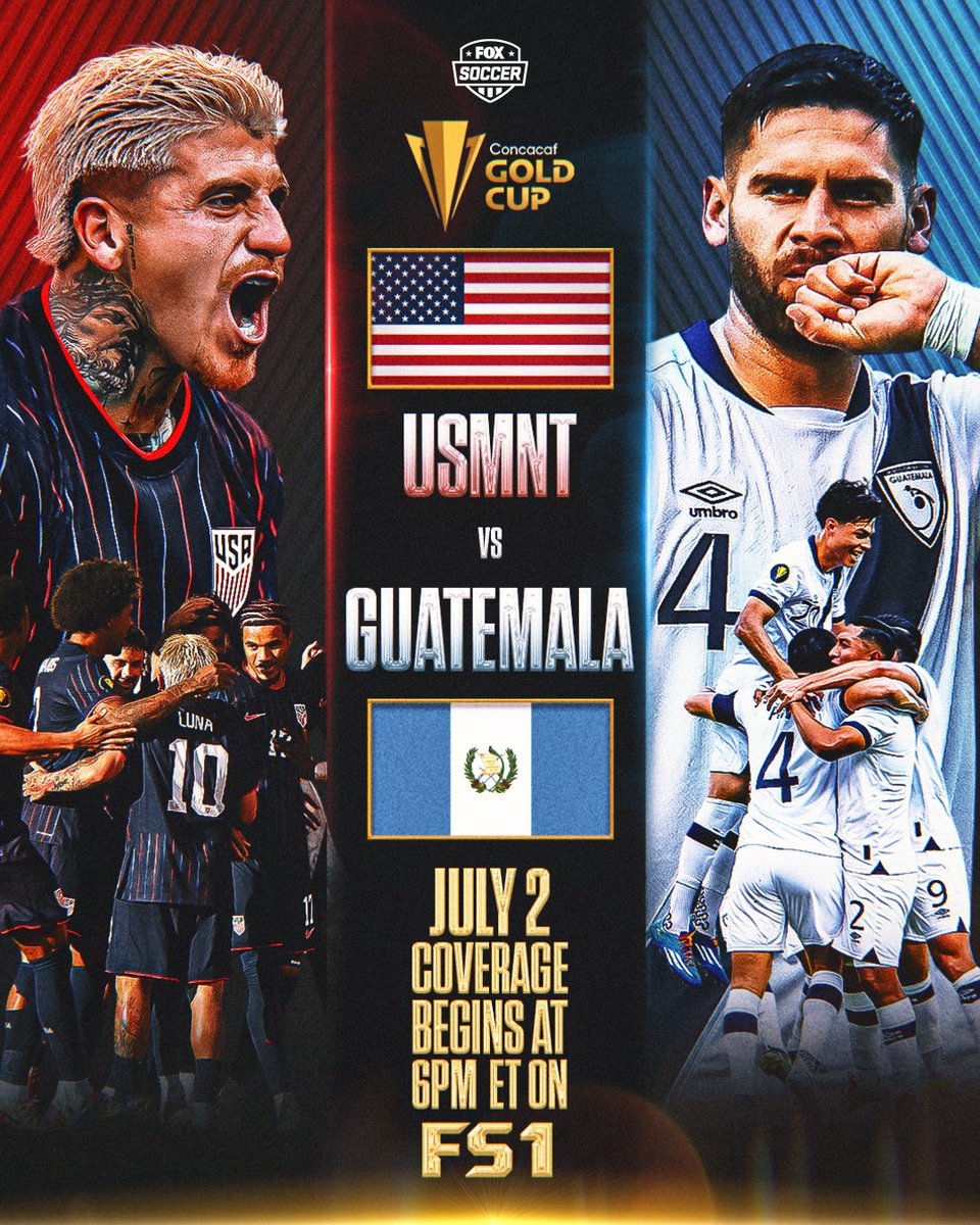 FOXSoccer's tweet photo. Here. We. Go. 💪😤

The @USMNT takes on Guatemala in the Gold Cup Semifinals today on FS1 🇺🇸 https://t.co/SvkOxf7VM5