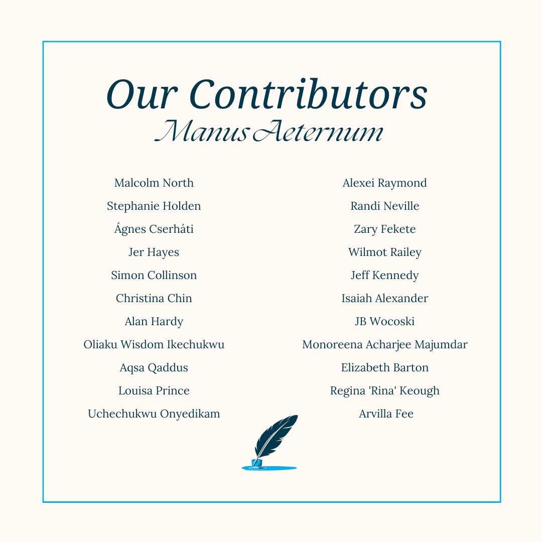 everscribemag's tweet image. Everscribe is so proud to present Issue No. 10, Manus Aeternum, our milestone issue, to you all. We are grateful to all our incredible contributors, thank you for choosing Everscribe and being a part of this incredible journey! 💙
Read Issue No. 10 here: everscribemag.com/issue-10