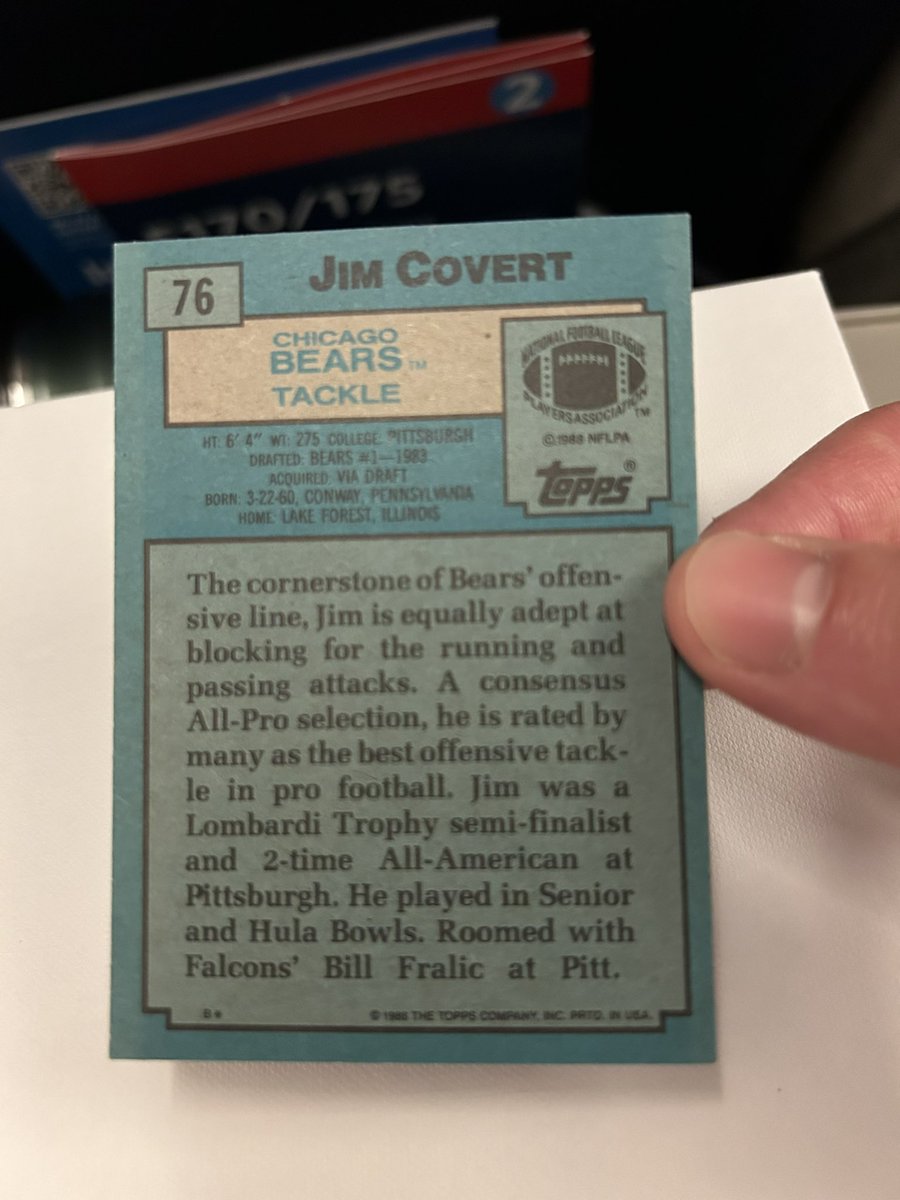 Found a random stack of old football cards and now I’m using Jim Covert as a bookmark