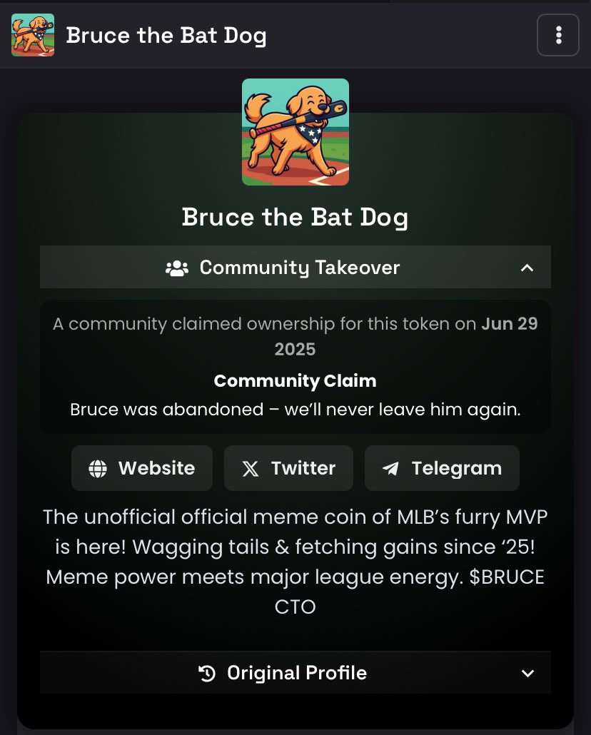 Shadow CTO (@shadowcto) on Twitter photo Look for that position that will make you the profits of 100s of thousands to millions not just couple hundreds.
$BRUCE has that position available and very much potential to make life changing profits for those that stay dedicated to the future.
<a href="/Bruce_CTO/">Bruce the Bat Dog CTO</a> Look for that position that will make you the profits of 100s of thousands to millions not just couple hundreds.
$BRUCE has that position available and very much potential to make life changing profits for those that stay dedicated to the future.
<a href="/Bruce_CTO/">Bruce the Bat Dog CTO</a>