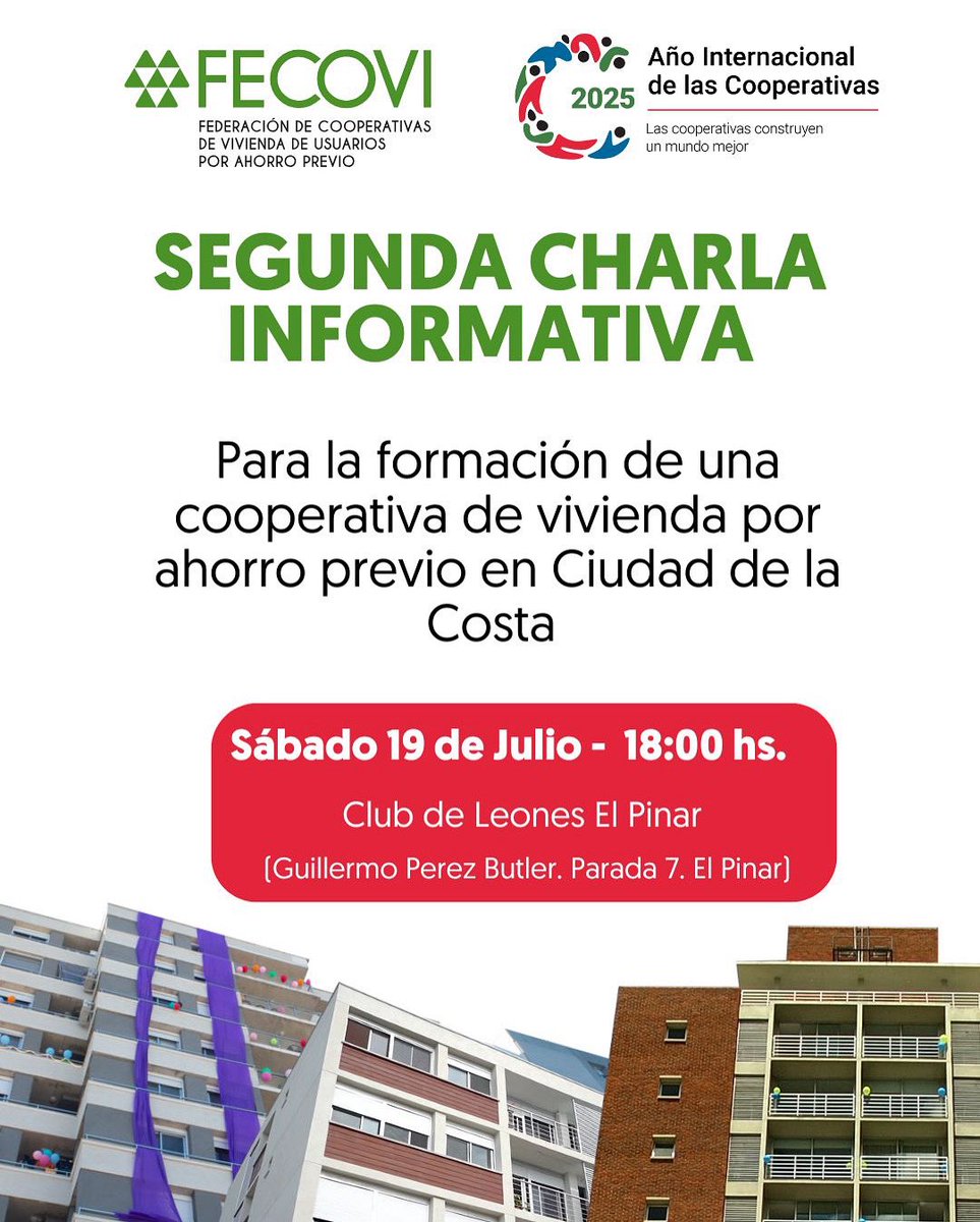 Esta instancia está abierta a todo el público interesado en conocer más sobre el tema. Si te interesa participar, no dudes en asistir.

📍Club de Leones El Pinar 
🏠Calle Guillermo Pérez Butler. Parada 7. (El Pinar).