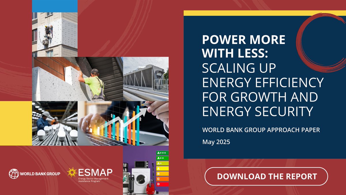 World Bank Energy (@wbg_energy) on Twitter photo #DidYouKnow two-thirds of energy is wasted globally?
📘 New <a href="/WorldBank/">World Bank</a> + #ESMAP report shows how energy efficiency can cut waste, reduce costs, and build a more resilient future: wrld.bg/3y0O50WjqMv
#PowerMoreWithLess #DidYouKnow two-thirds of energy is wasted globally?
📘 New <a href="/WorldBank/">World Bank</a> + #ESMAP report shows how energy efficiency can cut waste, reduce costs, and build a more resilient future: wrld.bg/3y0O50WjqMv
#PowerMoreWithLess