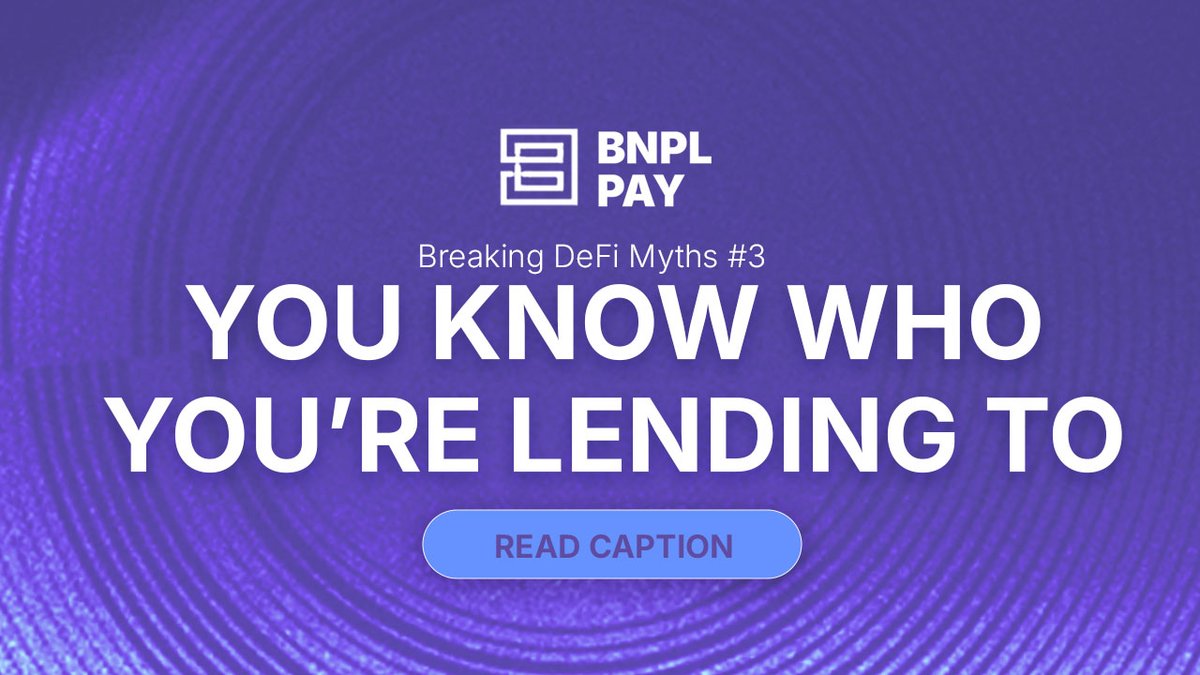 bnplpay's tweet image. Lending at BNPL Pay won't feel like throwing money in a void. Every borrower is vetted, KYC’d, and tracked on-chain.

✅ Real businesses
✅ On-chain repayment history
✅ Transparent risk

#BNPL #Loans #DeFi
