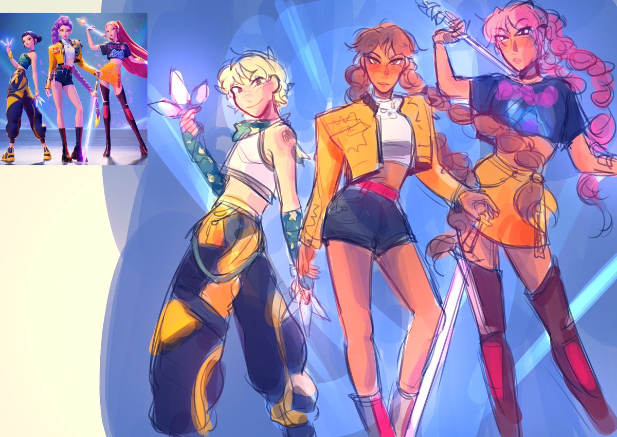 PaperIsMissing's tweet image. Me and my friends ocs as huntrix
one on the left belongs to @DanonIsCanon and on the right @LittlePinkat !