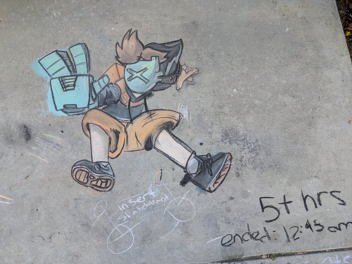 corshmell's tweet image. My neighbor's kid drew this on their driveway 😭 ❤️ so cool!!