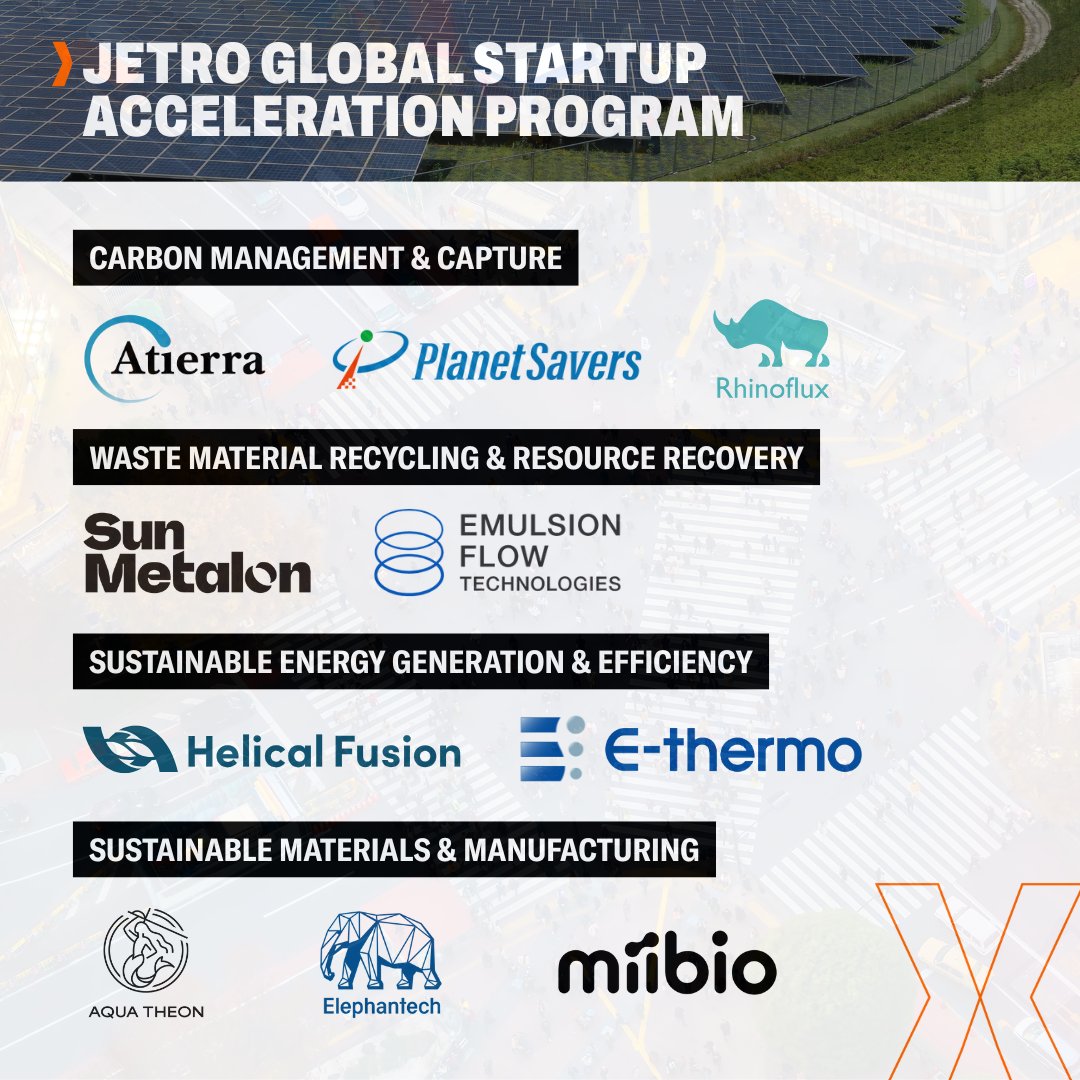 New Energy Nexus (@newenergynexus) on Twitter photo 🌱 From Tokyo labs to California boardrooms, meet the 10 Japanese startups aiming to take on the climate crisis—through the Global Startup Acceleration Program ➡️ join-nex.co/45Rd43s
In collaboration with <a href="/Third_Deriv/">Third Derivative</a>, Japan Clean Energy Fund, and <a href="/JETRO_InvestJP/">JETRO – Collaborate & Invest Japan</a>. 🌱 From Tokyo labs to California boardrooms, meet the 10 Japanese startups aiming to take on the climate crisis—through the Global Startup Acceleration Program ➡️ join-nex.co/45Rd43s
In collaboration with <a href="/Third_Deriv/">Third Derivative</a>, Japan Clean Energy Fund, and <a href="/JETRO_InvestJP/">JETRO – Collaborate & Invest Japan</a>.