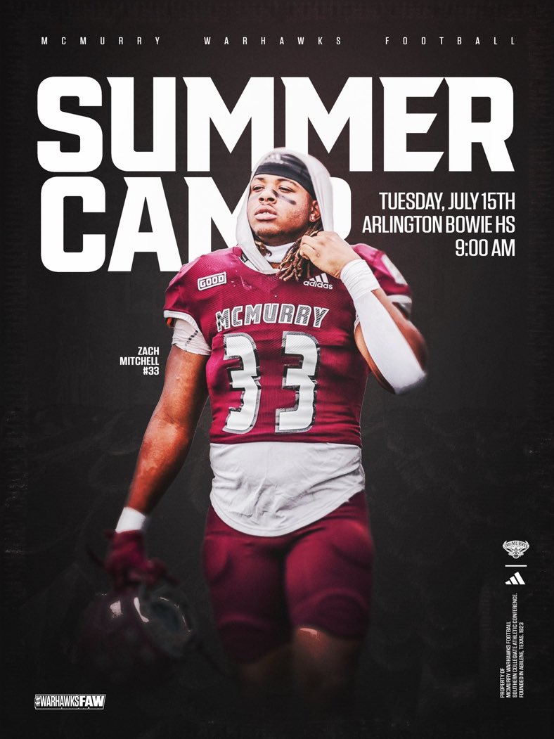 Kolby McLean 59 (@kolbymclean59) on Twitter photo Thanks to <a href="/CoachNealMcM/">JORDAN NEAL</a> and <a href="/IamCoachWash/">Correy Washington</a> for the invite to <a href="/McMURRYFOOTBALL/">McMURRY FOOTBALL</a> camp on July 15th. Can’t wait to get to work! Thanks to <a href="/CoachNealMcM/">JORDAN NEAL</a> and <a href="/IamCoachWash/">Correy Washington</a> for the invite to <a href="/McMURRYFOOTBALL/">McMURRY FOOTBALL</a> camp on July 15th. Can’t wait to get to work!