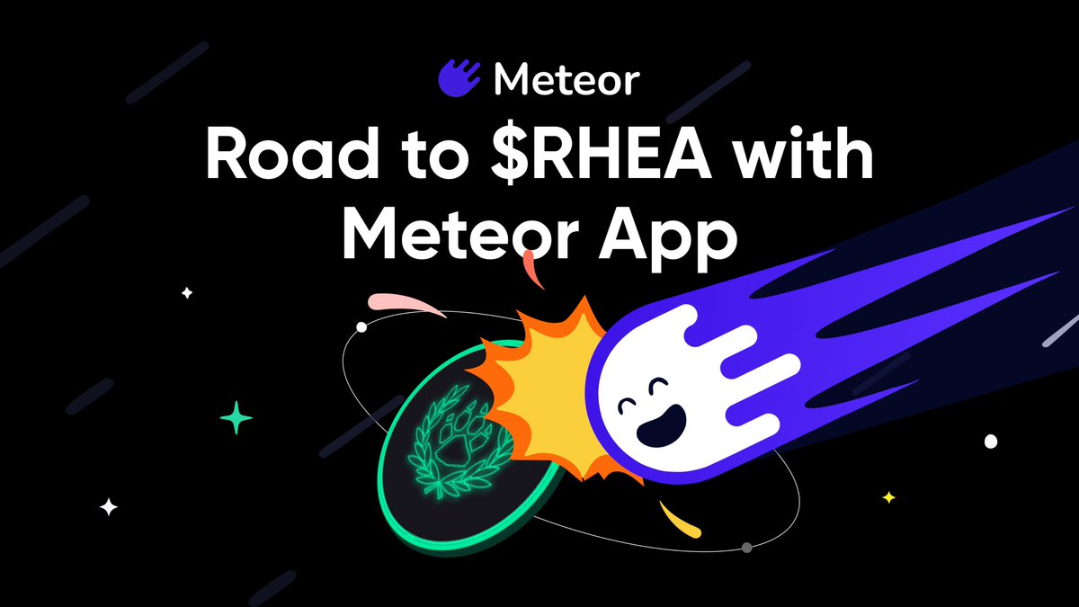 MeteorWallet's tweet image. Road to $RHEA 🤝 @rhea_finance!
We're giving away 5,000 RHEA Points to 5 winners who transact on Meteor App🤳 via Rhea's DEX on the Explore page.
Comment 💬with a transaction screenshot 📸and tag 3 friends.