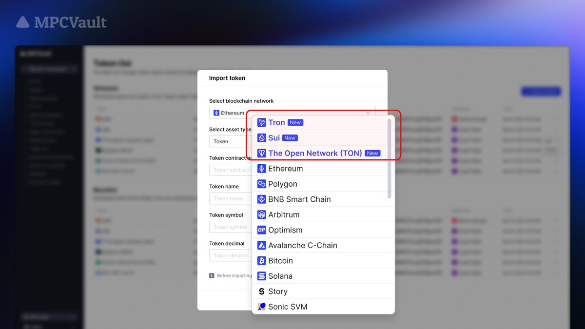 Our whitelist feature now supports adding tokens from the Tron, Sui, and TON networks. Similar to MetaMask’s “import token” function, you can manually add tokens held in your wallet that are not automatically displayed. 

For more information on creating your own whitelist or