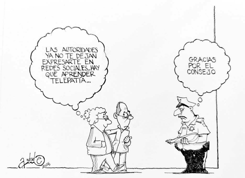 Aquí les dejo mi cartón de hoy "Telepatía". Con eso de que ya revisan tus #redessociales para ver si hablas mal de un Gobierno o de un político, tal vez la opción para salvar la #LibertadDeExpresión es utilizar la #telepatía, aunque eso no asegure nada.