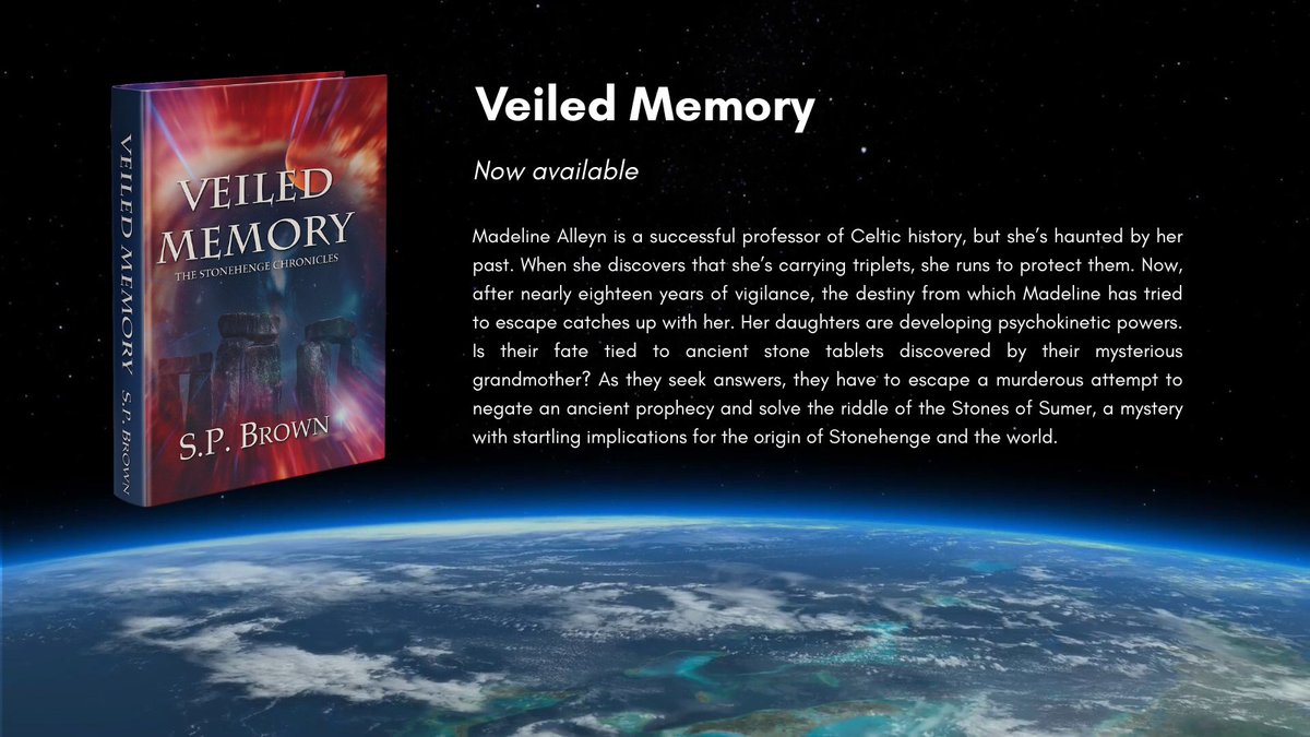 spbrownbooks's tweet image. 🗿 A Celtic history professor.
⚡ Triplets with psychokinetic powers.
📜 An ancient prophecy tied to the origin of Stonehenge.
Madeline Alleyn ran from destiny—now it’s chasing her.
 Veiled Memory is a tale of power, prophecy &amp;amp; elemental truths.
#Stonehenge #FantasyReads 🔗👇