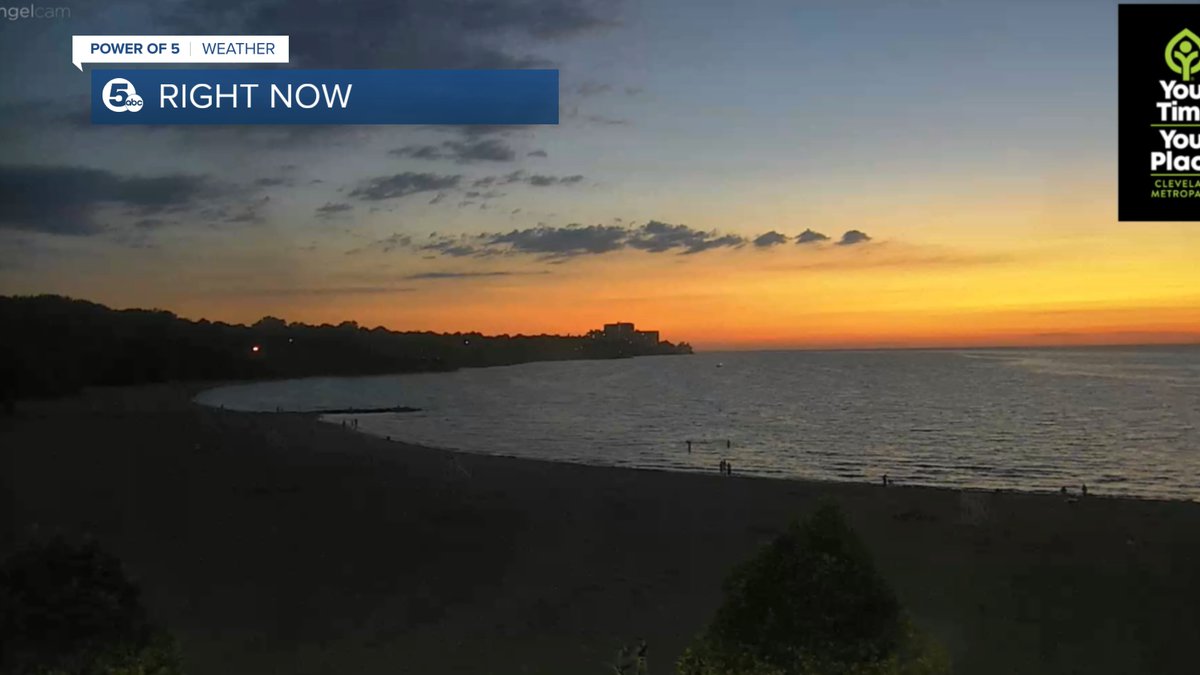 What a GORGEOUS sunset at Edgewater Beach! Storms are exiting NEO and it will be less humid tomorrow. Have a great evening.