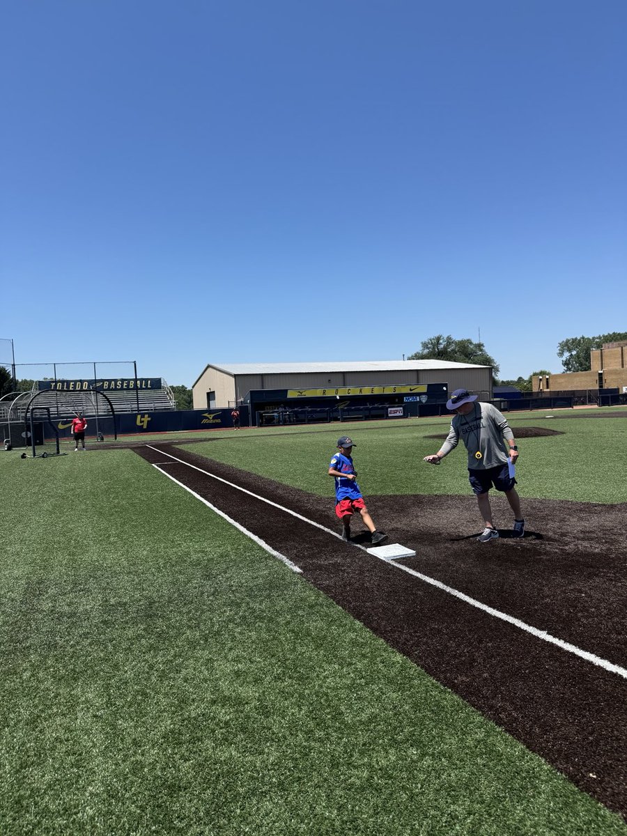 CoachRobUT's tweet image. @ToledoBaseball had a blast hosting the MLB Pitch, Hit, Run event with @MudHens out at Scott Park
