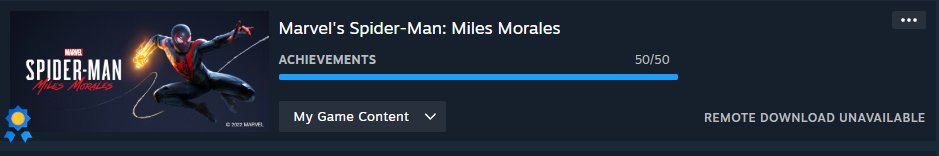 100% Steam Marvel's Spider-Man: Miles Morales