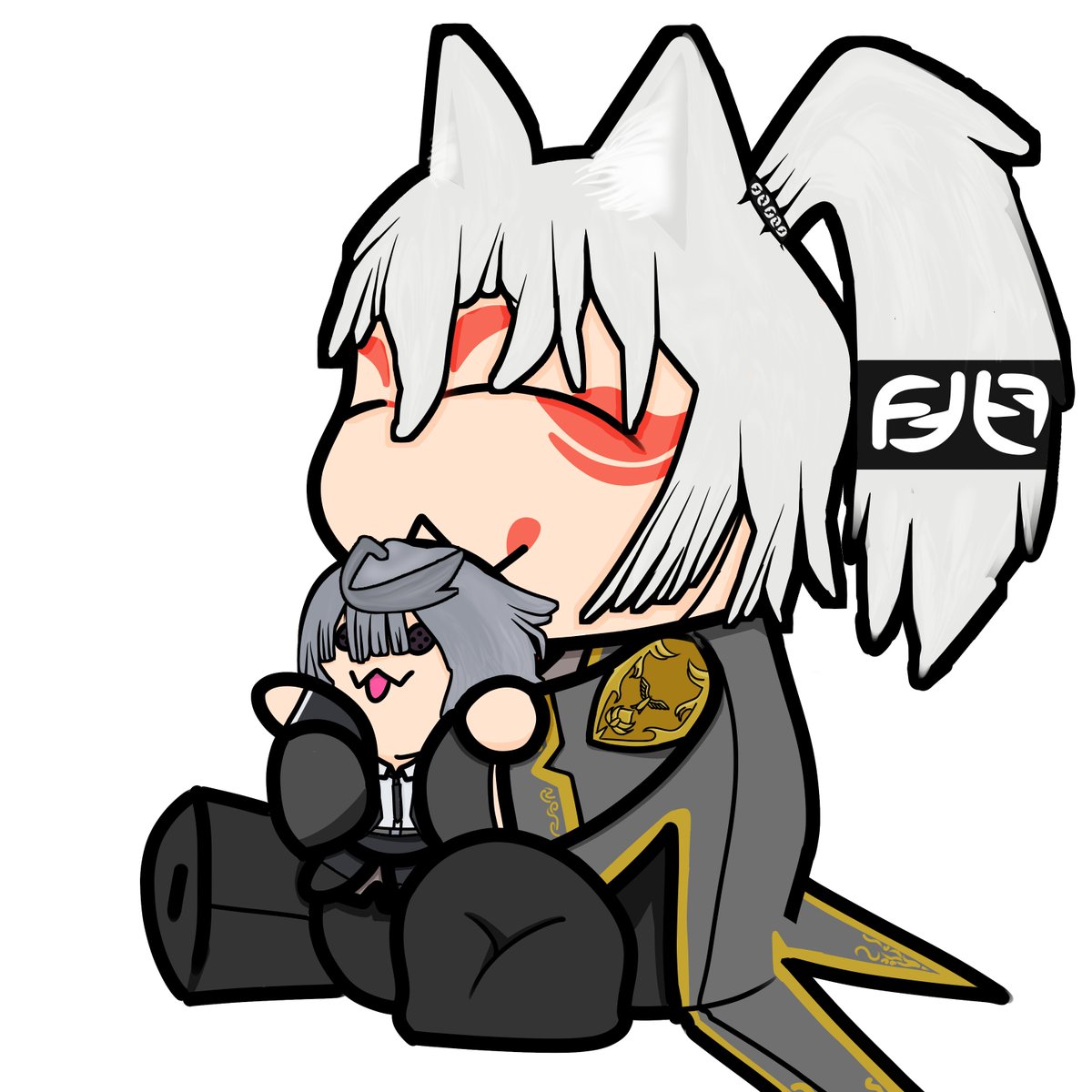 VTem2m's tweet photo. @Pinky_rose_786 lezgo here is my OC! his name is Haku Himoda! (and here is his plushie) https://t.co/cso7XXUqJk