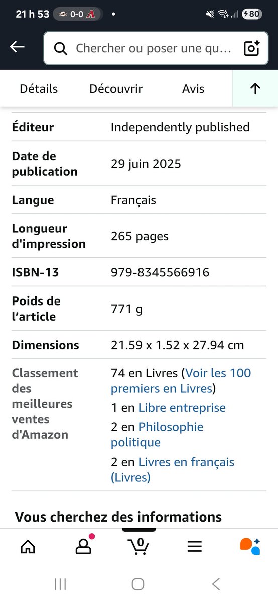 J'ai commandé mon livre de <a href="/VincentGeloso/">Vincent Geloso</a>. 2e livre français le plus vendu des derniers jours, rien de moins! Je promets bientôt d'en envoyer un à ma députée plante verte 🌿🌿🌿😁