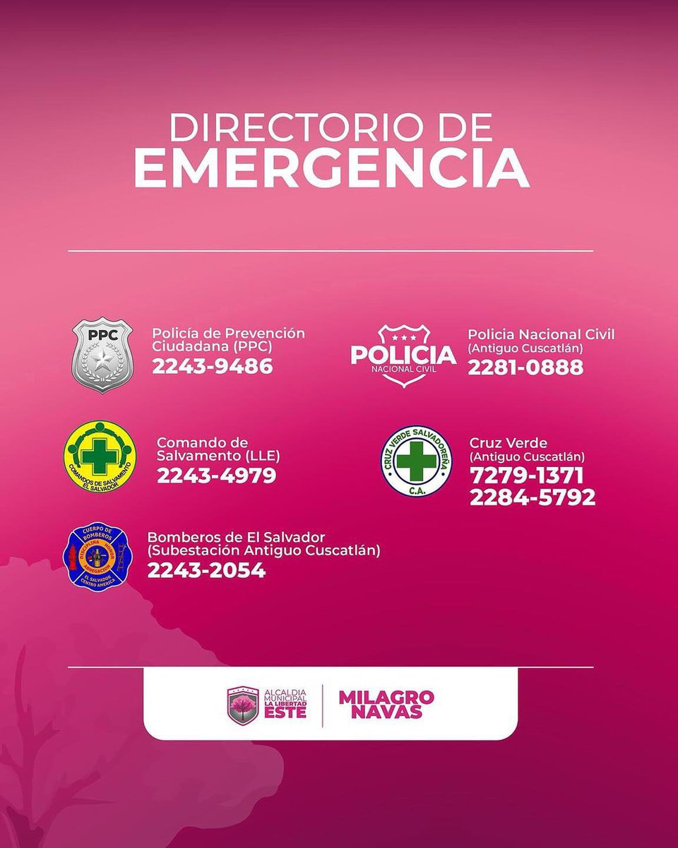 AlcaldiaAntiguo's tweet photo. 🚨🚔 Ante cualquier situación de #emergencia puedes comunicarte a los siguientes números📞
.
#EstamosActivos⛑️ https://t.co/v42e3LRwLM