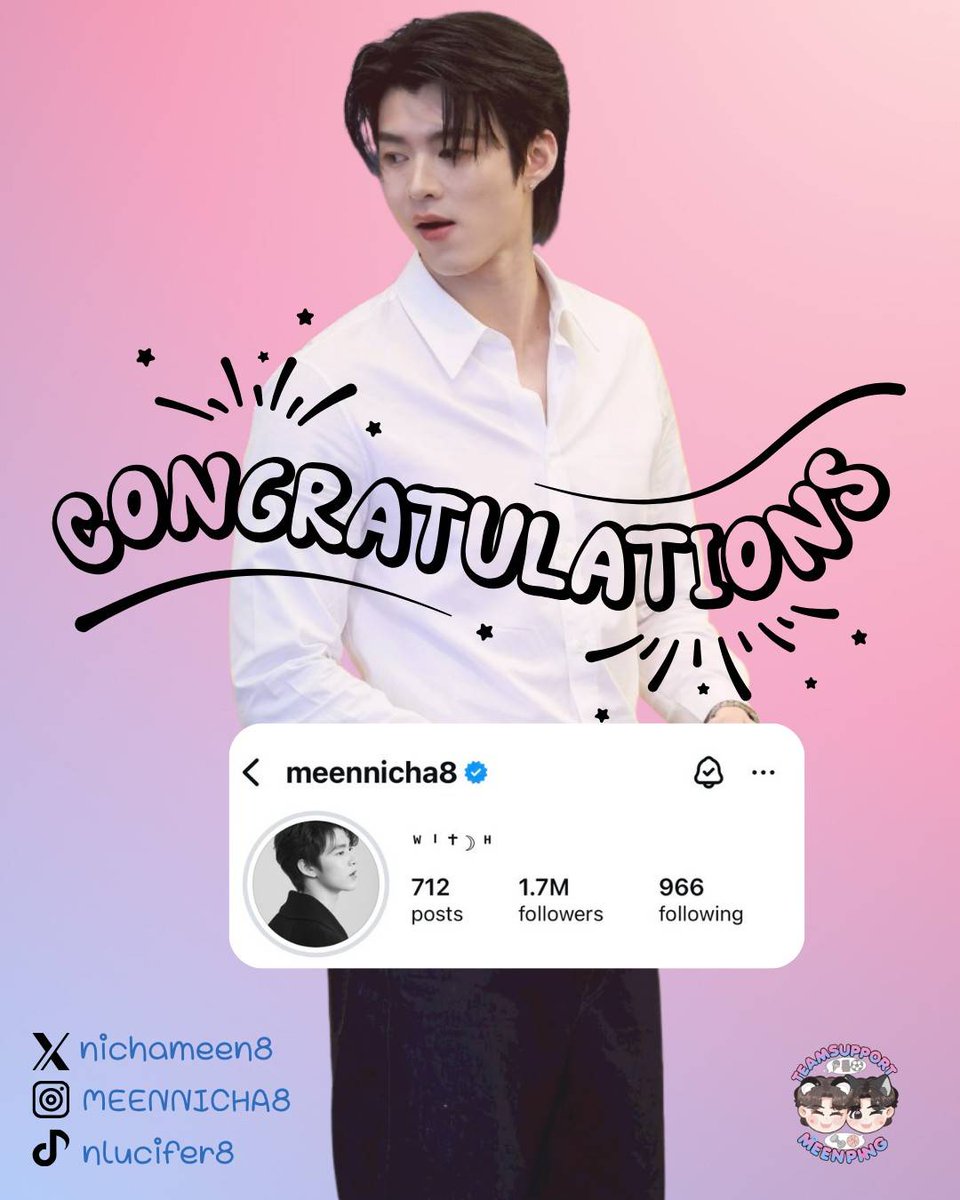 SUPPORTMEENPING's tweet photo. "ความสำเร็จไม่ใช่เรื่องบังเอิญ แต่มันคือผลของการตั้งใจทำ" ยินดีด้วยนะครับพี่มีน

MeenNicha 1M700K Hearts

#รักมีนล้านเจ็ดไม่เด็ดได้ไง https://t.co/6cXQjXTu30
