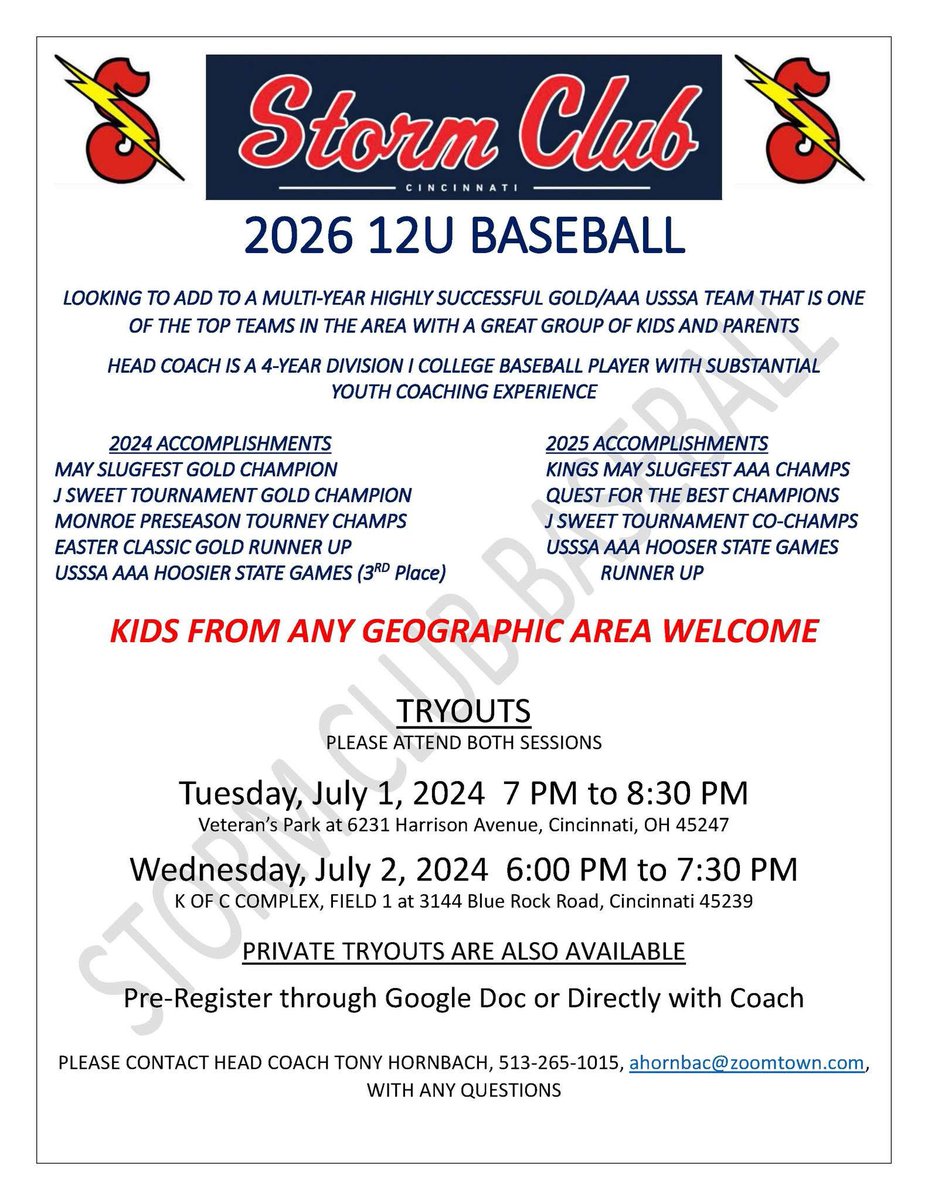 Storm Club Baseball tweet media