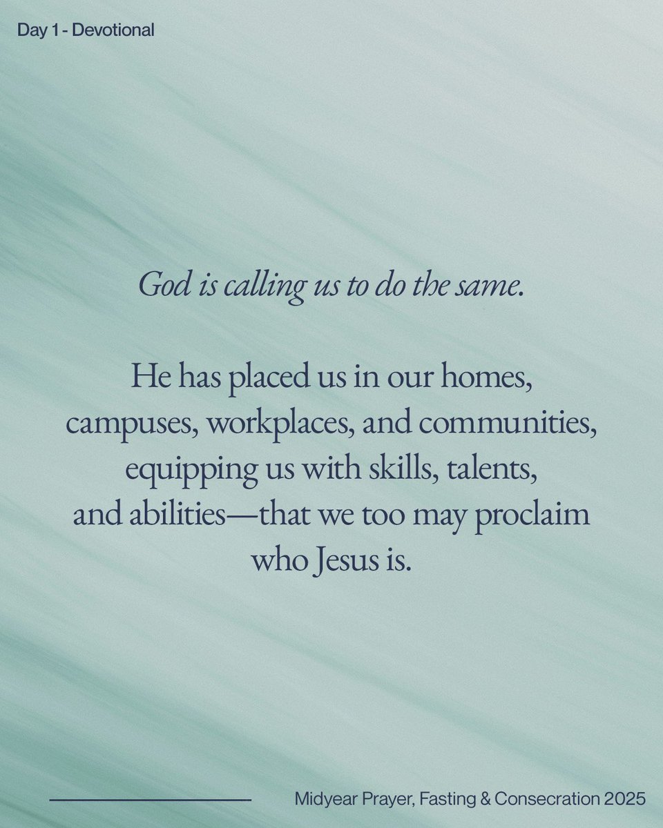 As the midyear begins, let’s pray and fast to hear from God together. 

Day 1: The Work 🙏

Access full devotional: victory.org.ph/fasting2025

#MidyearPrayerandFasting2025