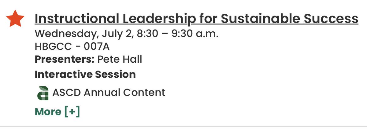 All right, <a href="/ASCD/">ASCD</a> &amp; <a href="/ISTEofficial/">ISTE</a> attendees! Tomorrow is the last day of the Annual Conference, let's finish strong! 

See y'all at 08:30 for my session on coaching, feedback, and ways to help our teachers get better.