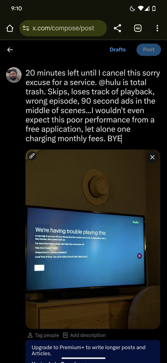 SlindieRock's tweet photo. @hulu is absolute trash https://t.co/MVzLGKrQHn