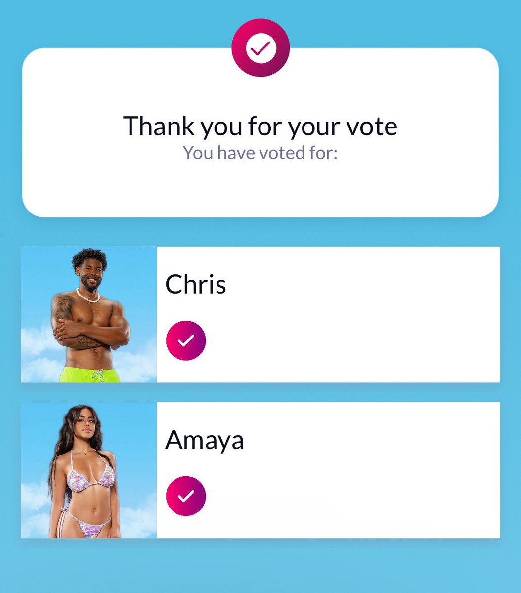 It’s fuck everybody in that villa. Amaya, Huda, Chris my clients now. Thank you. #LoveIslandUSA