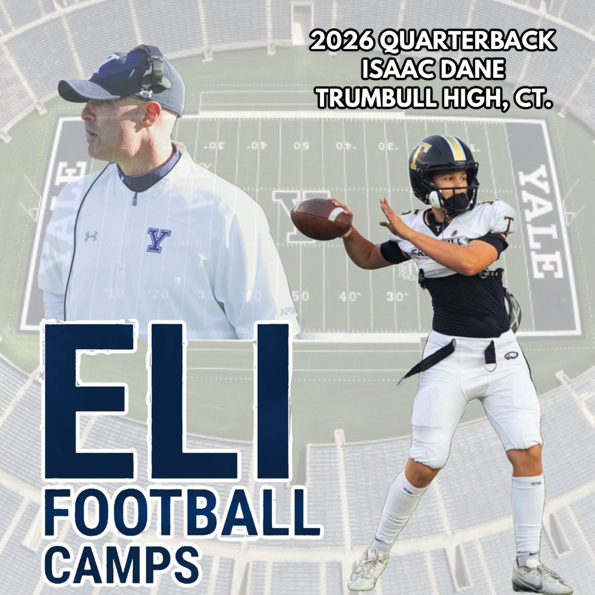 College Football Coaches <a href="/isaacdane_15/">Isaac Dane</a> from <a href="/TrumbullHS/">Trumbull High School</a> , CT. will be at <a href="/yalefootball/">Yale Football</a> ELI Camp 5 this Saturday!
<a href="/D3Direct/">D3Direct</a> <a href="/TrumbullAthlet1/">Trumbull Athletics🦅</a> <a href="/TrumbullHS/">Trumbull High School</a> <a href="/coachdavetaylor/">Dave Taylor</a> <a href="/DTXBasketball/">DTX BASKETBALL</a>