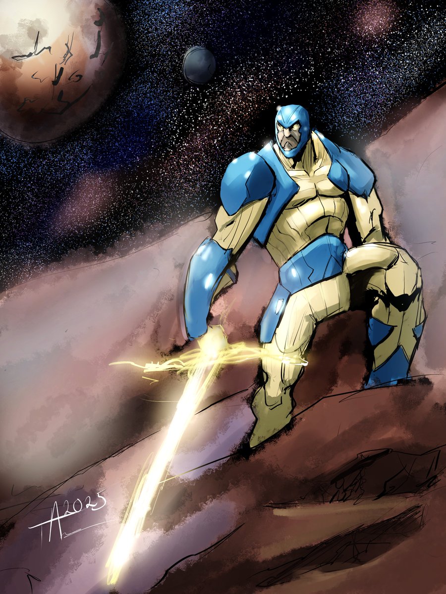golemwulf's tweet image. In honor of the late Legendary Jim Shooter, here is some fanart I did of one of his characters XO Manowar. This was done live on my youtube channel. His contribution to the comic book history and medium that we all love cannot be undersold. RIP Jim.