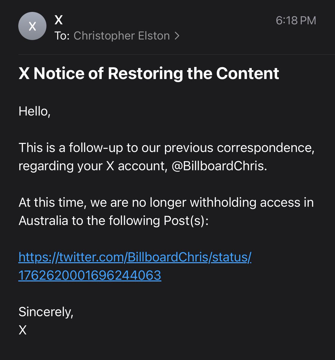 Dear Australia, the post is back.

Thank you, <a href="/elonmusk/">Elon Musk</a>!