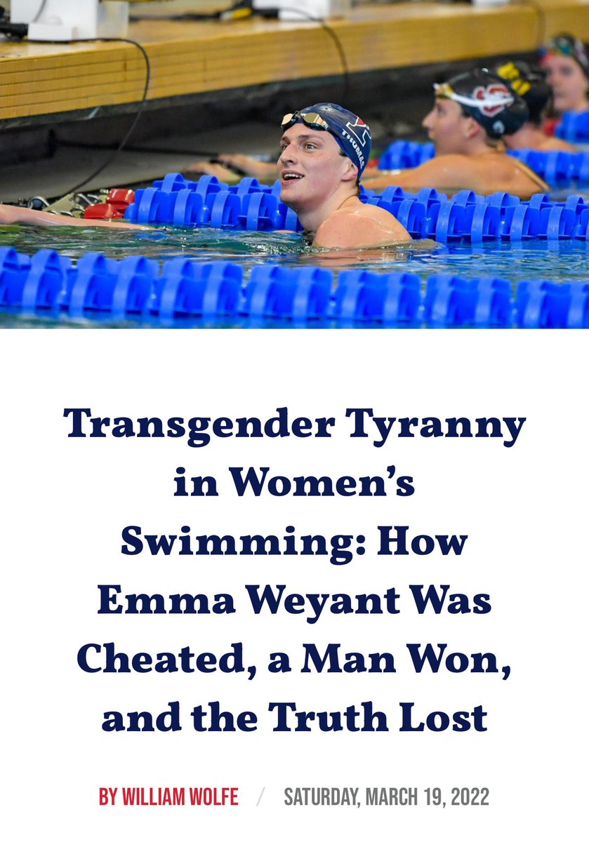 William Wolfe 🇺🇸 (@william_e_wolfe) on Twitter photo I wrote this for <a href="/freedomcenterlu/">Standing for Freedom Center</a> over three years ago. The arc of history is long, but it inevitably bends towards truth and justice. Proud of the record I have opposing the transgender madness of the last many years.
“As long as women’s sports are dominated by transgender I wrote this for <a href="/freedomcenterlu/">Standing for Freedom Center</a> over three years ago. The arc of history is long, but it inevitably bends towards truth and justice. Proud of the record I have opposing the transgender madness of the last many years.
“As long as women’s sports are dominated by transgender