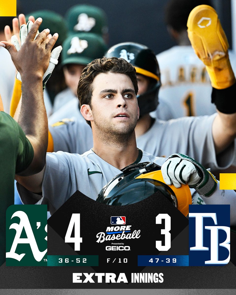 Max Muncy and Shea Langeliers both homer as the <a href="/Athletics/">Athletics</a> pick up the dub in extras.

(MLB x GEICO)