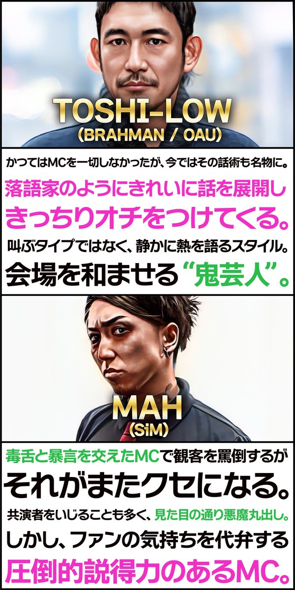 MCが熱くて、個人的にぜひライブを見てほしいバンドマンたち。