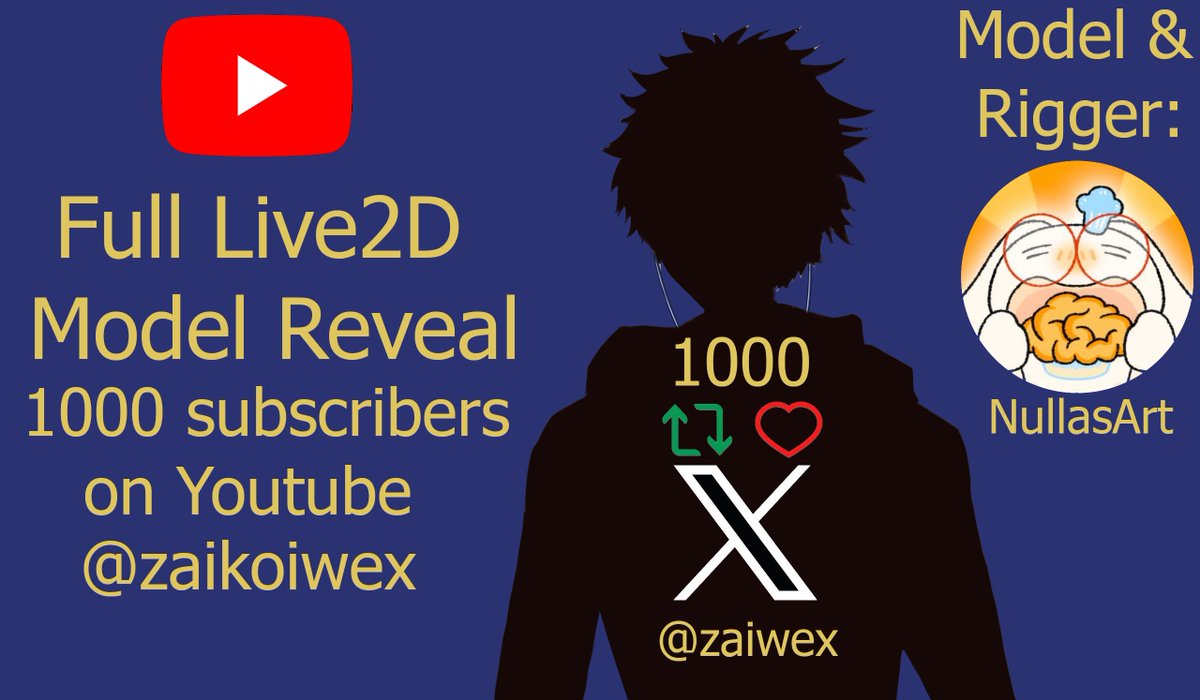 Quick Zaikoiwex Live2D Vtuber Model Reveal? 

Do sub at zaikoiwex YouTube Channel!
youtube.com/@zaikoiwex/

If not, RT &amp; like this post!

Model &amp; Rigger: <a href="/NullasArt/">Szeki@comms open</a> (Thank you for making my model dream come true!)
