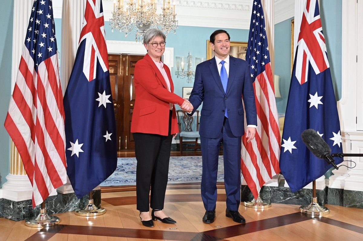 Senator Penny Wong (@senatorwong) on Twitter photo The United States is Australia’s closest ally and principal strategic partner.
Our Alliance contributes to peace and stability in the Indo-Pacific - the focus of my meeting with <a href="/SecRubio/">Secretary Marco Rubio</a> in Washington DC today. The United States is Australia’s closest ally and principal strategic partner.
Our Alliance contributes to peace and stability in the Indo-Pacific - the focus of my meeting with <a href="/SecRubio/">Secretary Marco Rubio</a> in Washington DC today.