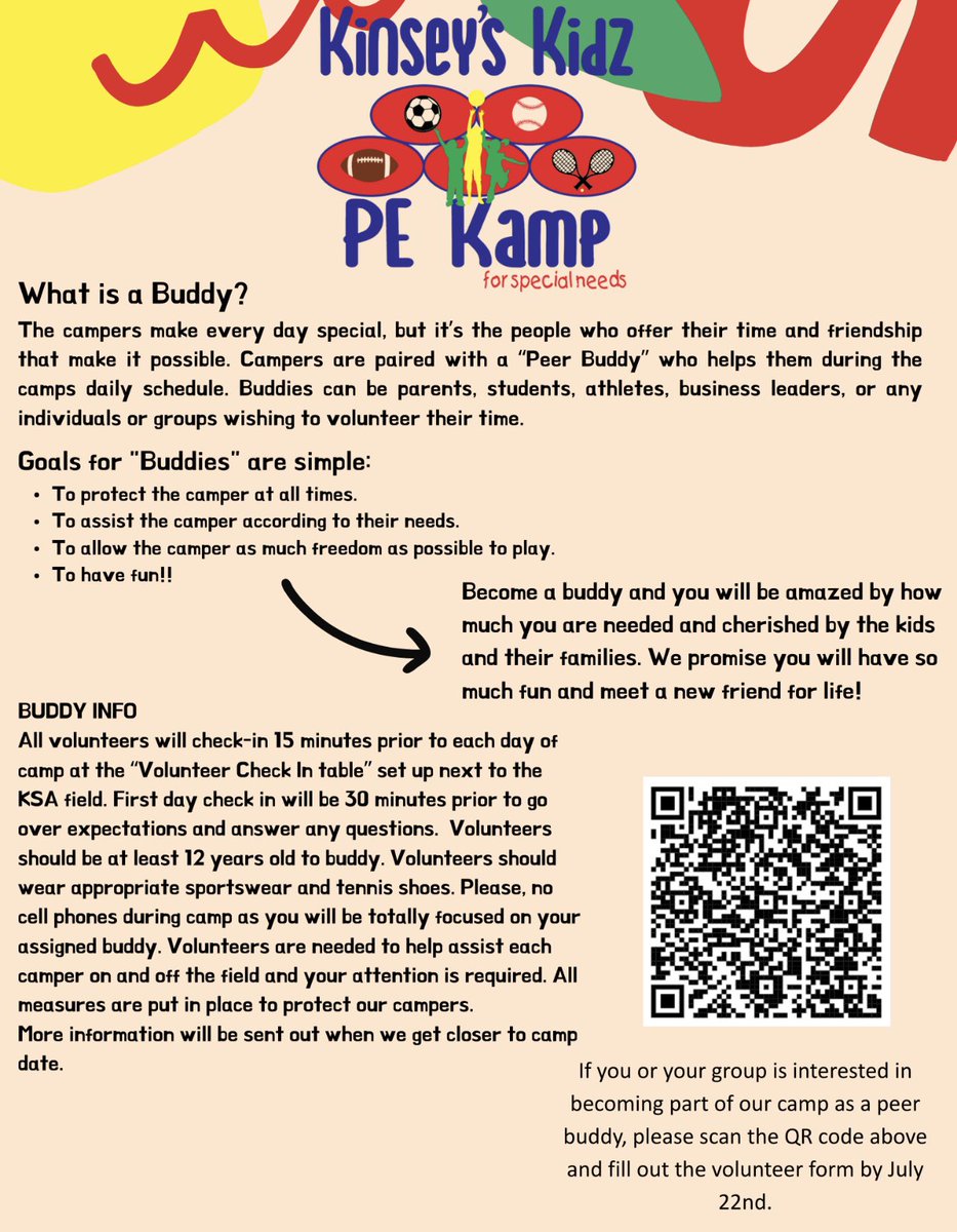 Lindsey Geasland (@lins22hog) on Twitter photo Registration has begun for Kinsey’s Kidz PE Kamp for Special Needs! ❤️ We also need Buddy volunteers!  See flyers for details… Registration has begun for Kinsey’s Kidz PE Kamp for Special Needs! ❤️ We also need Buddy volunteers!  See flyers for details…
