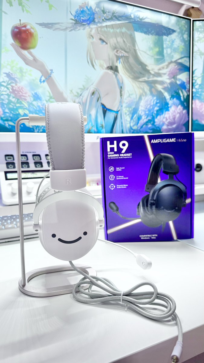 Chiinee22's tweet photo. 【 FIFINE AmpliGame H9 】
ゲーミングヘッドセット🎧
@fifinejp 様よりご提供頂きました!
このニコちゃんマークが可愛い
ホワイトのヘッドセット!
なんと言ってもコスパ最強なんです!🫰
詳細&製品リンクはツリーに⬇️
#fifine #jpfifine #fifinemicrophone
#ヘッドセット #PR #AmpliGameH9 https://t.co/03yg8N7TGT