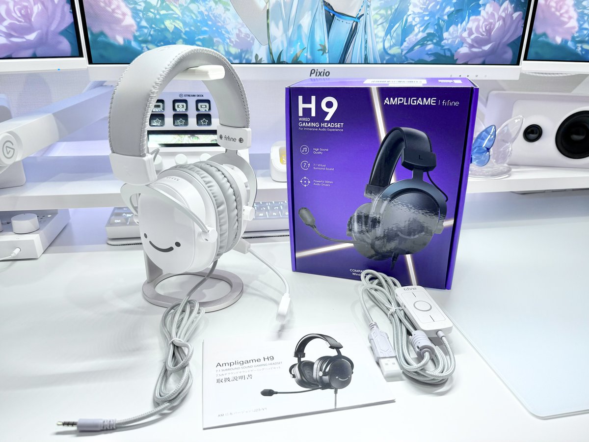 Chiinee22's tweet photo. 【 FIFINE AmpliGame H9 】
ゲーミングヘッドセット🎧
@fifinejp 様よりご提供頂きました!
このニコちゃんマークが可愛い
ホワイトのヘッドセット!
なんと言ってもコスパ最強なんです!🫰
詳細&製品リンクはツリーに⬇️
#fifine #jpfifine #fifinemicrophone
#ヘッドセット #PR #AmpliGameH9 https://t.co/03yg8N7TGT