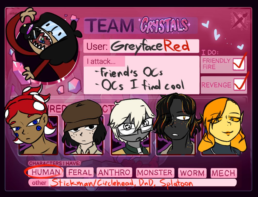 I EAT ROCKS. artfight.net/~GreyfaceRed #TeamCrystal #artfight2025